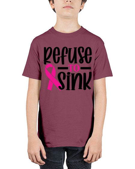 Refuse to Sink 9# - breast cancer - Youth Tee Unisex