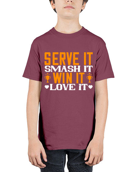 Serve it smash it win it love it 1883# - badminton - Youth Tee Unisex