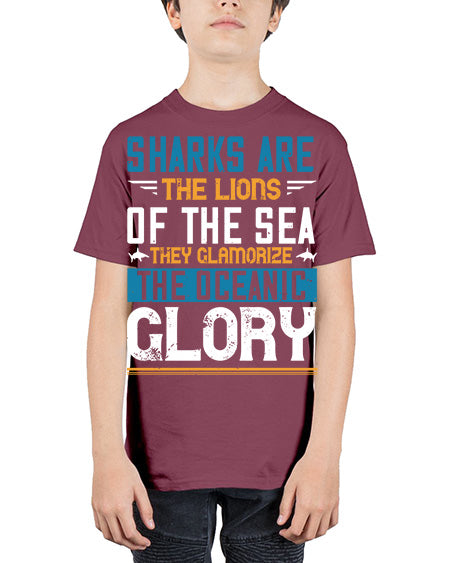 Sharks are the lions of the seaThey glamorize the oceanic glory Style 30# - shark-fish - Youth Tee Unisex