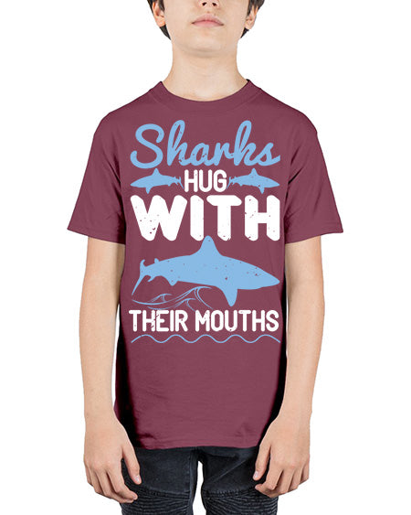 Sharks hug with their mouths Style 22# - shark-fish - Youth Tee Unisex