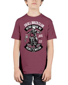 Skull Biker Club 1050# - skull and bones - Youth Tee Unisex