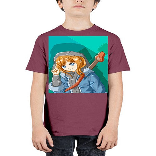Swag and cute girl with a guitar 50# - anime - Youth Tee Unisex