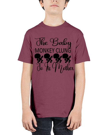The baby monkey clung to  - monkey - Youth Tee Unisex