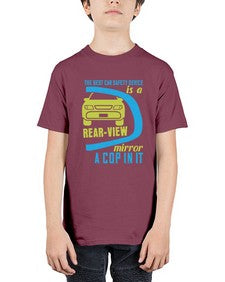 The best car safety device is a rearview mirror with a cop in it 67# - car - Youth Tee Unisex