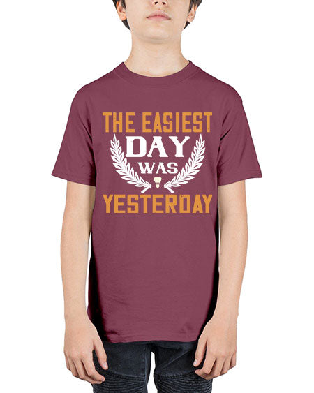 The easiest day was yesterday 1834# - badminton - Youth Tee Unisex