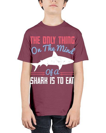 The only thing on the mind of a shark is to eat Style 18# - shark-fish - Youth Tee Unisex