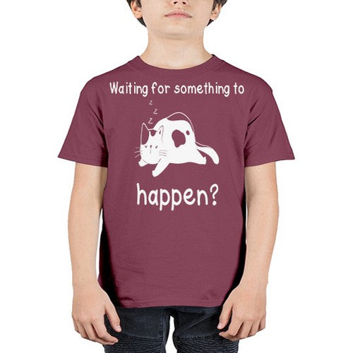 Waiting For Something Sleeping Cat 285# - anime - Youth Tee Unisex
