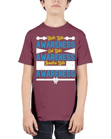 Walk with awareness Eat with awareness Breathe with awareness Style 9# - Self awareness - Youth Tee Unisex