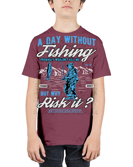 a day without fishing cs 68# - shark-fish - Youth Tee Unisex
