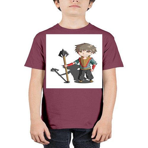 a little boy holding a spear79# - anime - Youth Tee Unisex