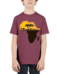 africa with animals - black words and phrases - Youth Tee Unisex