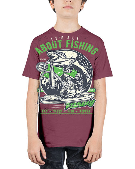 all about fishing cs 67# - shark-fish - Youth Tee Unisex
