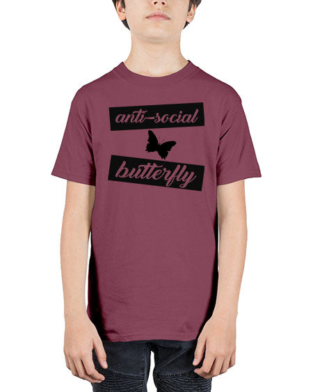 anti social butterfly - butterfly - Youth Tee Unisex