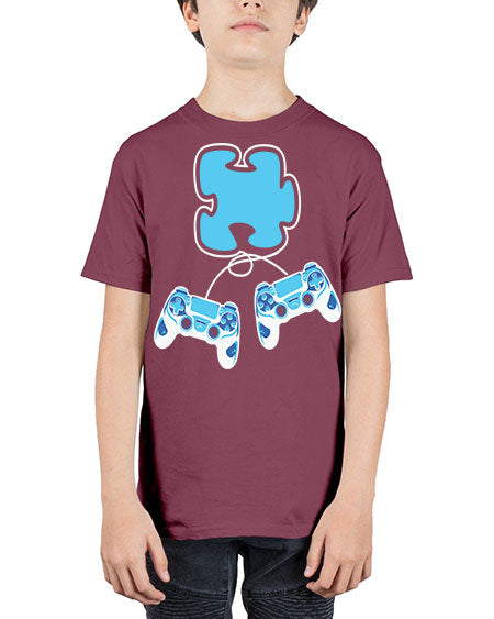 autism awareness gamer puzzle piece 11# - autism - Youth Tee Unisex