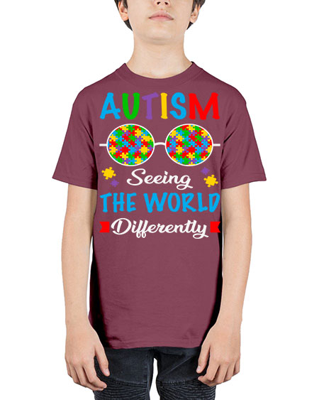 autism seeing the world differently 51# - autism - Youth Tee Unisex