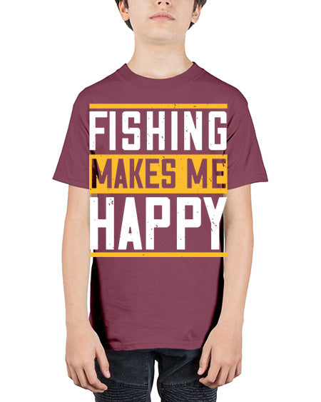 be happy and go for fishing 66# - shark-fish - Youth Tee Unisex