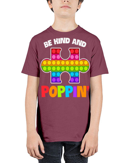 be kind and poppin autism 63# - autism - Youth Tee Unisex