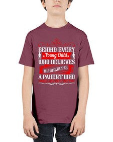 behind every young child who believes in himself is a parent who believed first 65# - parents day - Youth Tee Unisex