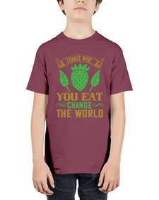 change what you eat change the world 81# - vegan - Youth Tee Unisex