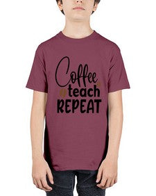 coffee teach repeat Style 106# - teacher - Youth Tee Unisex