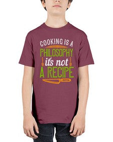 cooking is a philosophyits not a recipe 129# - cooking - Youth Tee Unisex