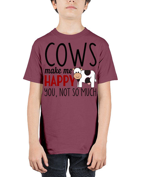 cows make me happy you not so much - cow - Youth Tee Unisex