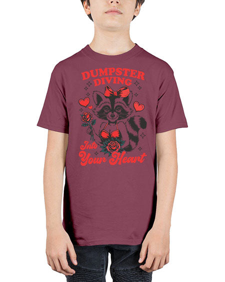 dumpster diving into your heart 11# - raccoon - Youth Tee Unisex