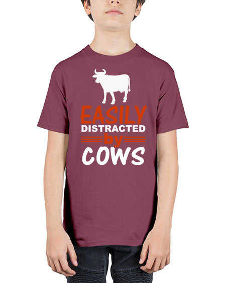 easily distracted by cows Style 4# - cow - Youth Tee Unisex
