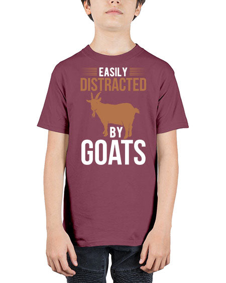 easily distracted by goats Style 5# - goat - Youth Tee Unisex