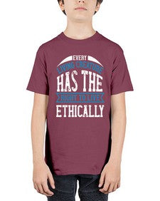 every living creature has the right to live ethically 165# - vegan - Youth Tee Unisex