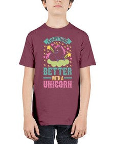 everything better with a unicorn 128# - unicorn - Youth Tee Unisex