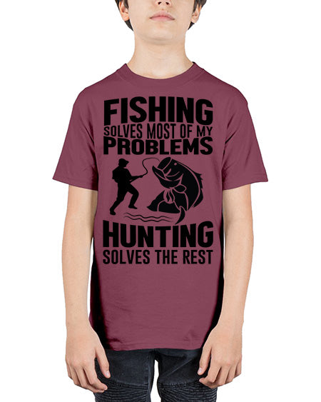 fishing solves 73# - shark-fish - Youth Tee Unisex