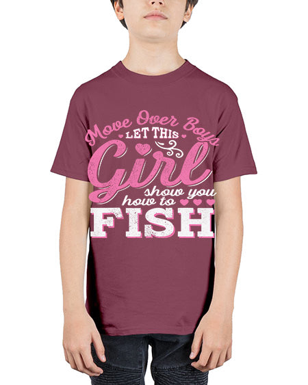 girl fishing 15# - shark-fish - Youth Tee Unisex