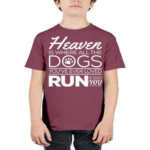 heaven is where all dogs greet you - dogs - Youth Tee Unisex