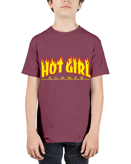 hot girl  summer fire 123# - black words and phrases - Youth Tee Unisex