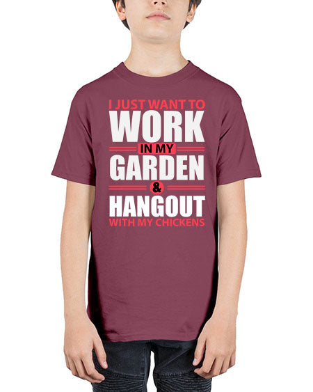 i just want to work in my garden and hang out with my chickens Style 4# - chicken - Youth Tee Unisex