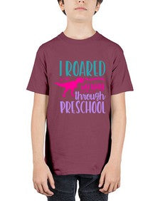 i roared my way through preschool 375# - prek headstart - Youth Tee Unisex