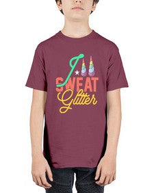 i sweat glitter 190# - unicorn - Youth Tee Unisex