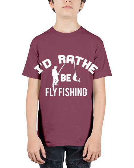 id rather be fly fishing 11# - shark-fish - Youth Tee Unisex