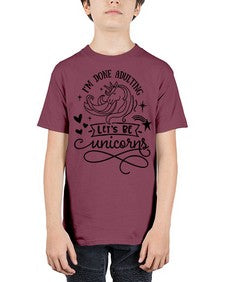 im done adulting lets be unicorns black 236# - unicorn - Youth Tee Unisex