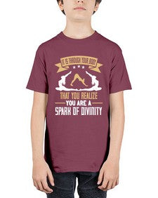it is through your body that you realize you are a spark of divinity  343# - yoga - Youth Tee Unisex