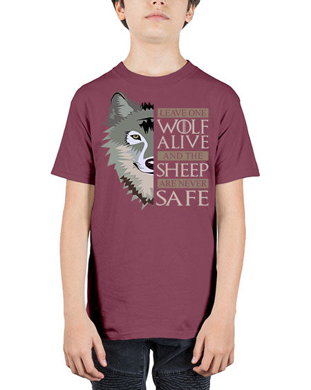 leave one wolf alive and the sheep are never safe - wolf - Youth Tee Unisex