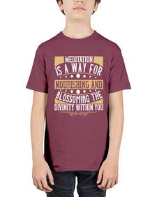 meditation is a way for nourishing and blossoming the divinity within you  422# - yoga - Youth Tee Unisex