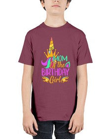 mom of the birthday girl 308# - unicorn - Youth Tee Unisex