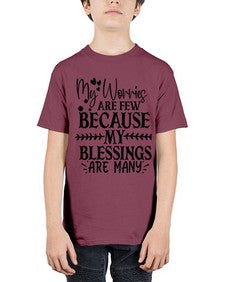 my worries are few because my blessings are many Style 84# - motivation - Youth Tee Unisex