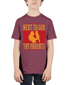 next to god thy parents 485# - parents day - Youth Tee Unisex