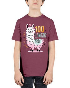 one hundredth Day of School Llama 599# - one hundred days - Youth Tee Unisex