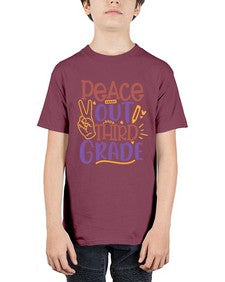 peace out third grade 645# - third grade - Youth Tee Unisex