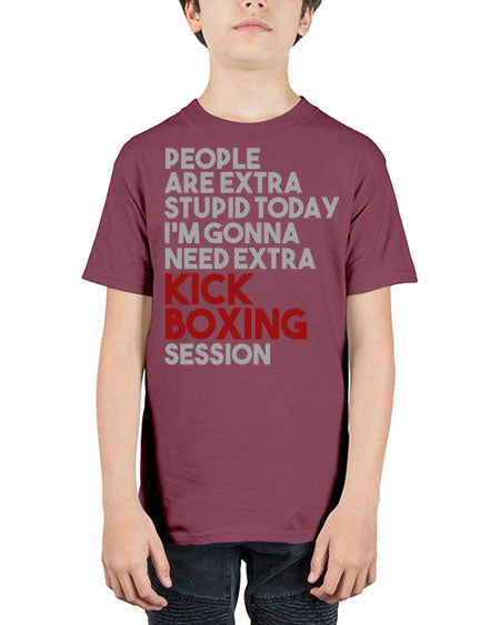 people are extra stupid today kick boxing 53# - boxing - Youth Tee Unisex