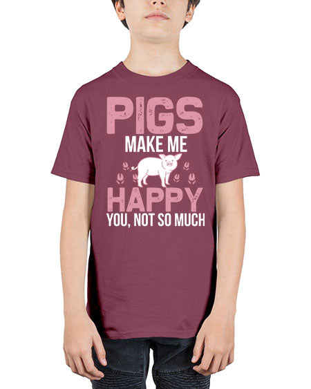 pigs make me happy Style 35# - pig - Youth Tee Unisex